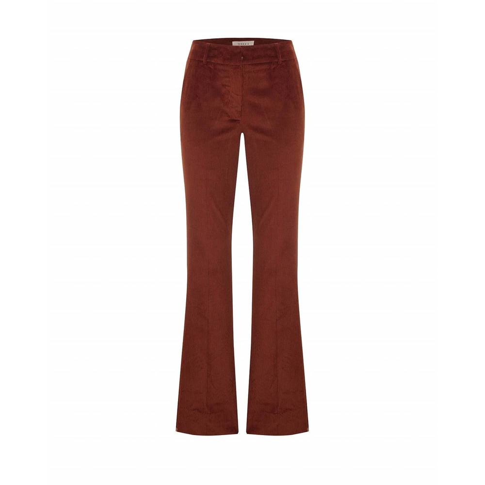 NEW THEO THE LABEL women's clotho corduroy bootcut pant in cinnamon
